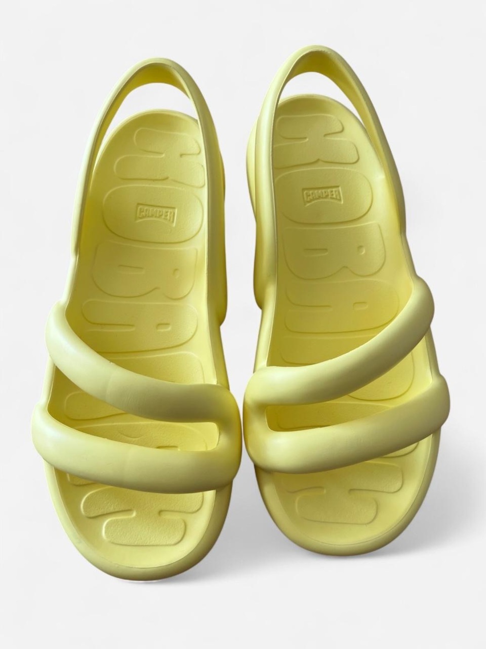 Camper Koborah Yellow Flat Sandals Molded EVA Sling Back Slides Women's 42